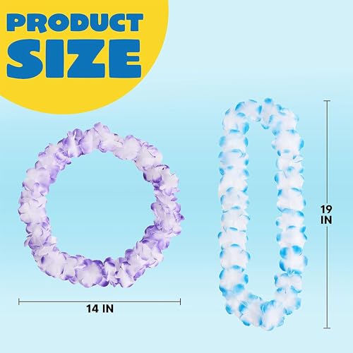 JOYIN Toy 12 Counts Hawaiian Leis Bulk, Tropical Flower Lei Hawaiian Lei Beach Hawaii Luau Party Favors Decoration Birthday Party Supplies