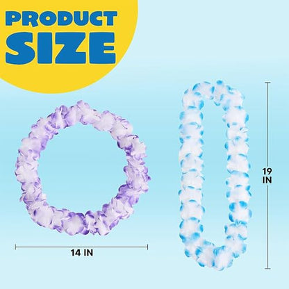 JOYIN Toy 12 Counts Hawaiian Leis Bulk, Tropical Flower Lei Hawaiian Lei Beach Hawaii Luau Party Favors Decoration Birthday Party Supplies