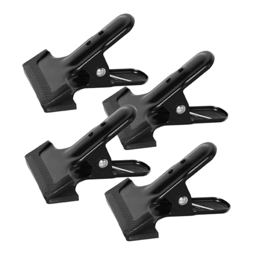 Vaguelly 4pcs Powerful Backdrop Cloth Clips Metal Photography Background Clamps for Studio Photo Shoot Black