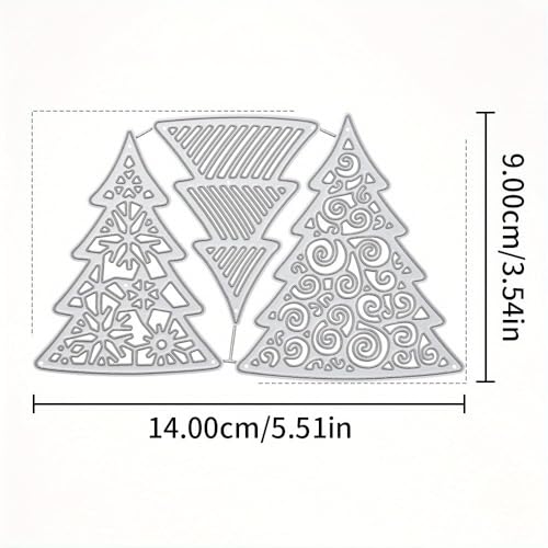 Lapoo Festivals Metal Cutting Die for Scrapbooking - Christmas Cut Stencils for DIY Scrapbook Photo Album Decorative Paper Card, Card Making Supplies, Embossing (A Christmas Tree Set 5.5 x 3.5 in) - style: A Christmas Tree Set 5.5 x 3.5 in