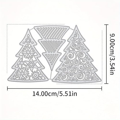 Lapoo Festivals Metal Cutting Die for Scrapbooking - Christmas Cut Stencils for DIY Scrapbook Photo Album Decorative Paper Card, Card Making Supplies, Embossing (A Christmas Tree Set 5.5 x 3.5 in) - style: A Christmas Tree Set 5.5 x 3.5 in