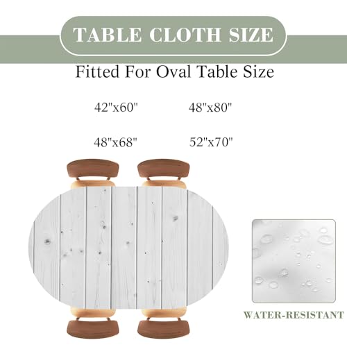Wood Texture Background Fitted Oval Tablecloth, Waterproof Band Elastic Edge Table Cloth for Restaurant Banquets, Picnics, Tables Cover, Fits 42"x60" Oval TablesStyle 83 - color: Wood Texture -1, size: 60" x 42" (Oval)