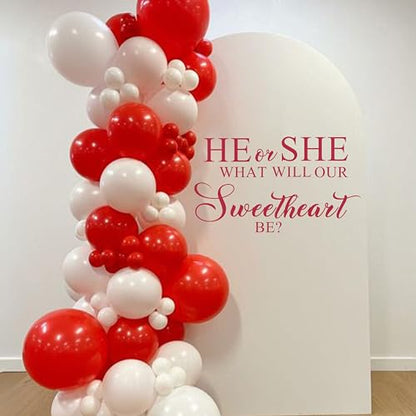 What He or She Will Our Sweetheart Be Wall Decal - Valentine's Day Party Stickers Baby Christening Wall Decals Romantic Decorations Balloon Arch Backdrop Photo Props (Sweetheart Be Wall Decal)