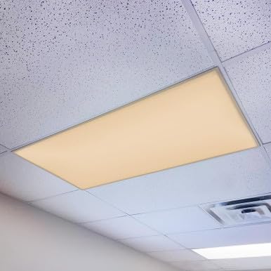 Octo Lights Magnetic Light Covers for Ceiling Lights Classroom Fluorescent Light Covers Solid Beige 2x4 Ceiling Light Cover for Classroom Lights, Office, and Medical Spaces (Pack of 1) - color: Dark Beige