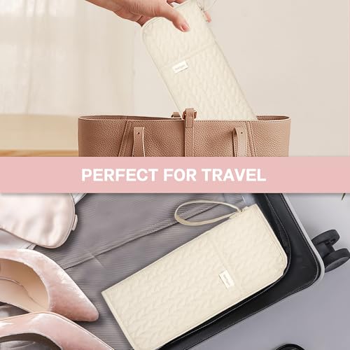 KarSyon Hot Tools Organizer Heat Resistant Mat Case Hair Tools Holder Travel Bag Portable Hair Styling Tools Cover Pouch for Curling Iron,Flat Iron,Hair Straightener (Beige) - color: Beige