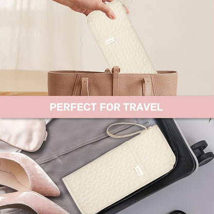KarSyon Hot Tools Organizer Heat Resistant Mat Case Hair Tools Holder Travel Bag Portable Hair Styling Tools Cover Pouch for Curling Iron,Flat Iron,Hair Straightener (Beige) - color: Beige