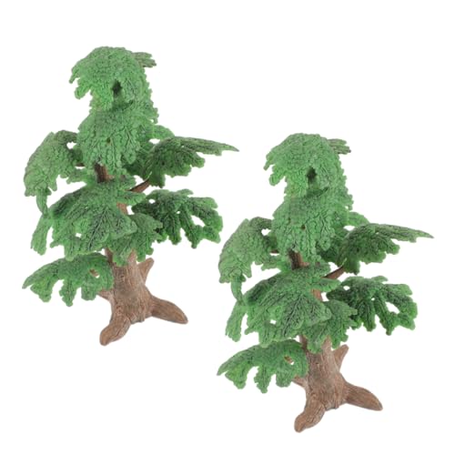 2pcs Fake Model Trees Micro Landscape Decoration for Table and Indoor Styling Versatile Simulation Props for Home and Office Decor