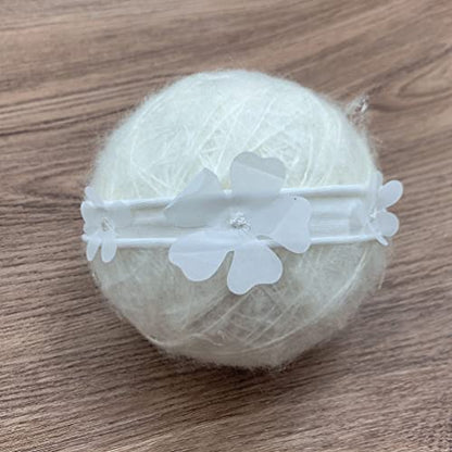 Baby Photography Props Outfit Lace Rompers Newborn Girl Photo Shoot Outfits Flower Headband Princess Costume - color: White C