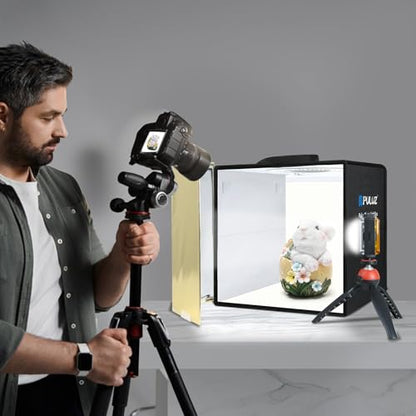 Lightbox, PULUZ 11.8"/30cm Photo Studio Light Box, Portable Picture Box Adjustable Brightness, Folding Professional Light Box Photography with Led Lights and 6 Colors Backdrops for Product Photography - color: 11.8x11.8x11.8in