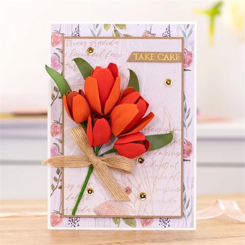 Scrapbooking Die-Cuts for Card Making, Christmas Metal Cutting Dies, Paper Craft Punch Template, Background Embossing Stencils, DIY Album Décor (Flower C) - color: Flower C