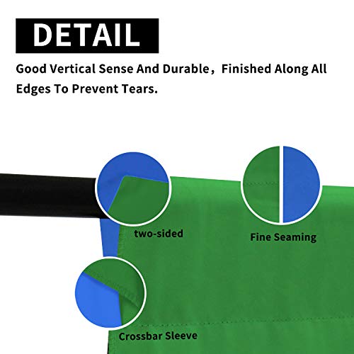 ISSUNTEX 6X9 ft Background Muslin Backdrop, Photo Studio, Collapsible High Density Screen for Video Photography and Television-Blue/Green - color: Blue/Green, size: 6X9 ft