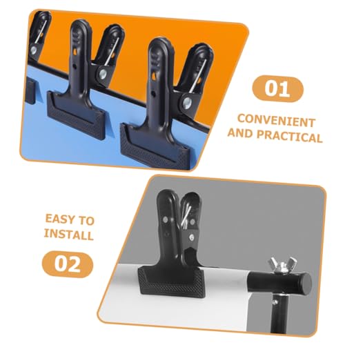 ARTIBETTER 4pcs Backdrop Clips Backdrop Fixing Clamps Heavy Duty Cold Rolled Steel for Photography Setup Stylish for Securing Background Cloths