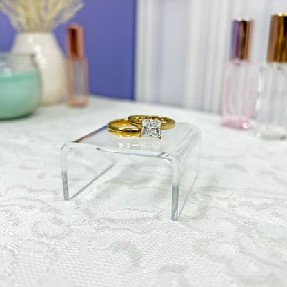 Plymor Clear Acrylic Short Square Display Riser, 1" H x 2" W x 2" D (3/32" thick) - size: 1" x 2" x 2"