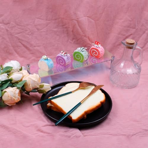 MY MIRONEY 2PCS Acrylic Display Stands Clear Display Shelf Cupcake Display Riser Makeup Holder for Decoration and Organizer(7.87" x 3.54" x 1.97") - size: 7.87" x 3.54" x 1.97"