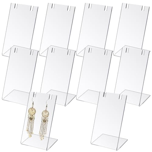 10 Pcs Acrylic Earring Display, L-Shape Earring Organizer, Single Earrings Stands for Dangling Jewelry, Jewelry Storage Rack for Retail, Display Props