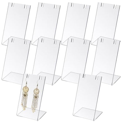 10 Pcs Acrylic Earring Display, L-Shape Earring Organizer, Single Earrings Stands for Dangling Jewelry, Jewelry Storage Rack for Retail, Display Props