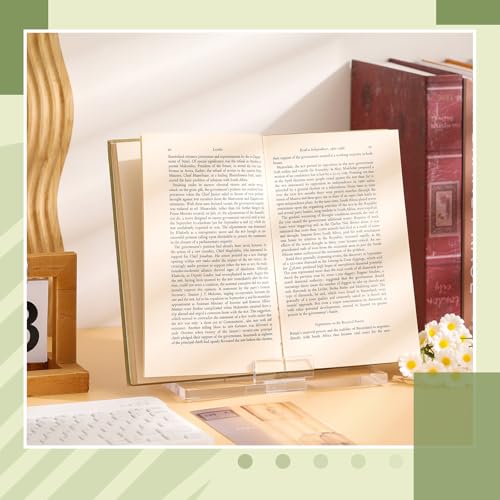 RattanView 10 Inch Acrylic Plate Stand for Display Acrylic Easel Holder Clear Picture Frame Book Magazine Stand with Square Block Base for Table Home Office Exhibit - size: 10 Inch