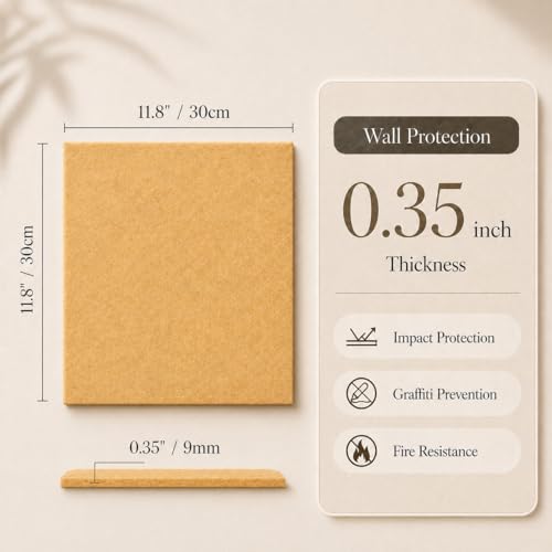 Large Cork Boards for Walls – 36" x 24" Self Adhesive Felt Wall Tiles, Ideal for Office Bulletin Board, Easy to Install Pin Board Photo Board - color: Golden Apricot, size: 24" X 36"