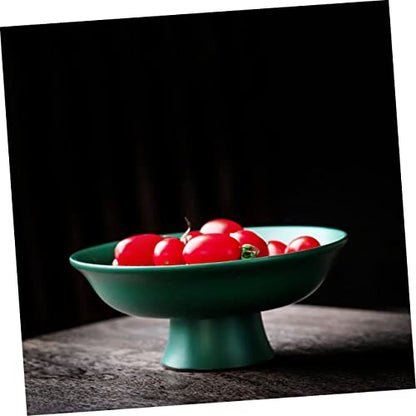 Ceramic Fruit Plate Japanese Style Storage Dish Elegant Standing Dessert Plate Multi Functional Tableware for Home Decor Food Photography Sturdy Easy to Clean
