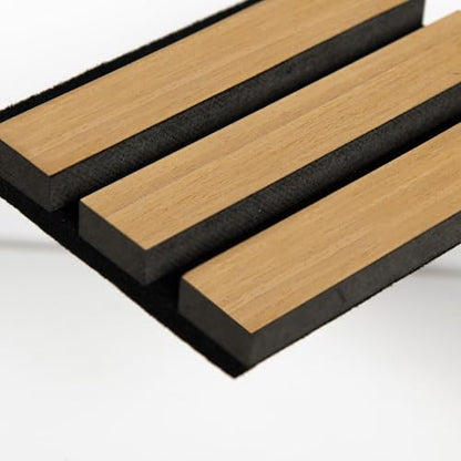 Smartstandard Sample Wood Slat Wall Panel, Soundproof Wooden Wall Panels, Acoustic Wood Panels for Wall, American Oak, Sample Pack - color: American Oak, size: 6" x 4.7"