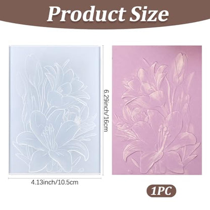 CRASPIRE Floral Embossing Folder 3D Embossed Folders White Plastic Spring Flowers Pattern Texture Background Paper Machine Template Stencils for DIY Arts Crafting Cards Making Scrapbooking Decors - style: Flower