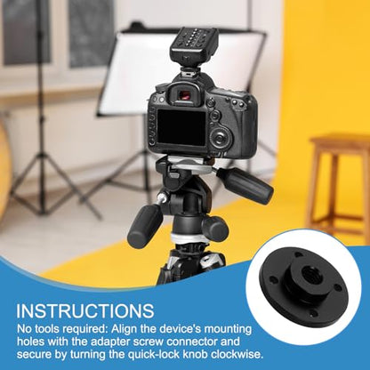 PATIKIL 3/8" Thread Tripod Adapter Holder 20mm Dia, 2Pcs Aluminum Alloy Flange Wall Mount Tripod Mount Plate with Screw for Magic Arm Monitor Light Flash DSLR Camera - size: 3/8" x 40mm