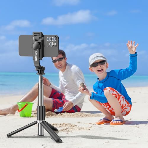 Selfie Stick Tripod, All in One Extendable & Portable iPhone Tripod Selfie Stick with Wireless Remote Compatible with iPhone 17 16 15 14 13 12 pro Xs Max, Galaxy Note10/S20/S10/OnePlus 9/9 PRO etc - style: Black
