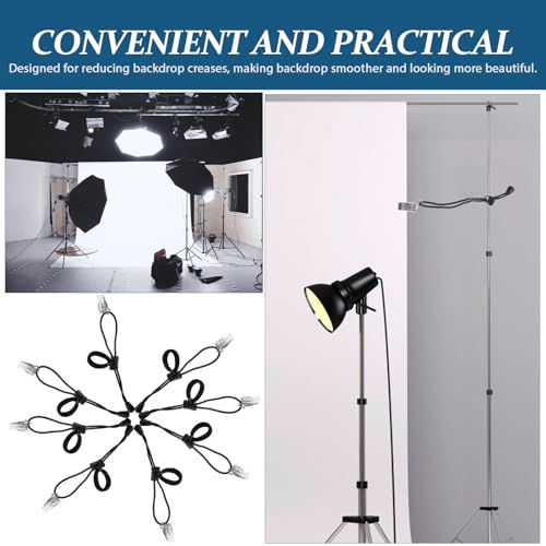Gatuida 8pcs Photography Backdrop Cloth Fixing Clamps Heavy Duty Background Cloth Clips for Photo Studio Background Support Equipment