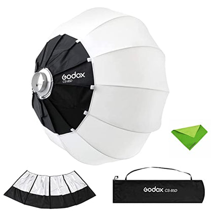 Godox CS-85D 85cm Lantern Softbox Soft Light Modifier w/Reflective Shading Skirt+Carry Bag, Quick-Setup Softbox Diffuser, Compatible with Godox Bowens Mount Studio Flash LED Video Light - size: 85cm|33.46 Inch