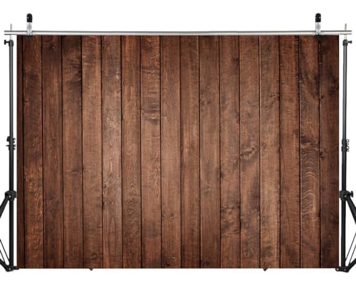 7X5FT Brown Wood Backdrop Photographers Thin Vinyl Brown Retro Wood Wall Background Cloth Seamless DH-278 - size: 7X5FT