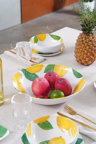 Abode Homewares by TarHong Lemon Fresh Serve Bowl, 12" x 3", 112-Oz., Pure Melamine, Indoor/Outdoor - size: Serve Bowl