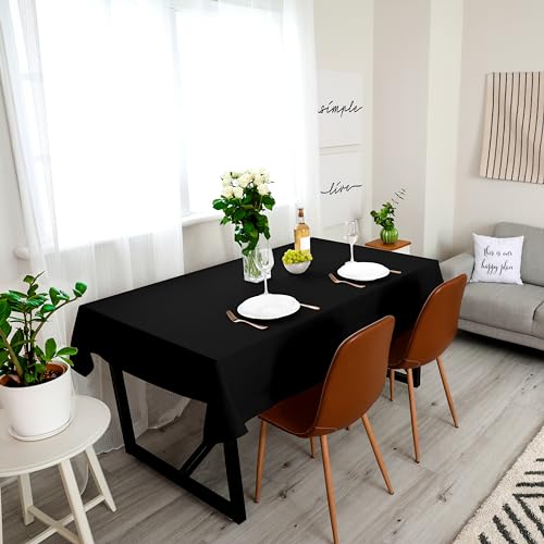 Utopia Kitchen Rectangle Table Cloth 1 Pack (60x84 Inches), Tablecloth Machine Washable, Polyester Table Cover for Dining, Buffet Parties, Picnics, Events, Weddings and Restaurants, Black - color: Black, size: 1 Pack 60x84 Inch Tablecloth