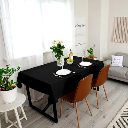 Utopia Kitchen Rectangle Table Cloth 1 Pack (60x84 Inches), Tablecloth Machine Washable, Polyester Table Cover for Dining, Buffet Parties, Picnics, Events, Weddings and Restaurants, Black - color: Black, size: 1 Pack 60x84 Inch Tablecloth