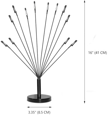 Photo Tree Holder with Metal Base,12 Clips Flexible & Durable Branches Money Trees Gift Card Holder with Clips,Picture Trees to Hold Photos for Christmas Wedding Greeting Birthday Party Gift - color: Black
