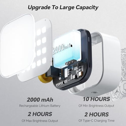 PHOTOOLEX Tofu Light, Magnetic RGB Video Camera Light, Portable Mini Panel Photography Lighting w Clip & Mini Tripod & Cold Shoe Mount, CRI 96+/2500-9900K/21 Scenes, for Selfie Video Conference Vlog
