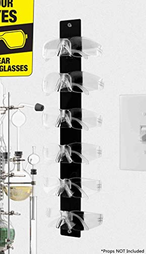 Marketing Holders 2 Pack Eyewear Holder 6 Pair Wall Mount with Hanging Hardware Automotive Plants Mining Sites Safety Glasses Rack for Optical Centers and Outlet Stores Black Acrylic - size: 6 Tier Black