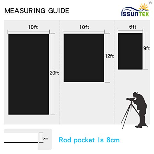 ISSUNTEX 6X9 ft Background Muslin Backdrop, Photo Studio, Collapsible High Density Screen for Video Photography and Television-Black - color: Black, size: 6X9 ft