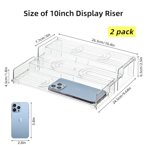 Display Risers, 4 Tier Perfume Organizer Stand，Clear Cupcake Stand Holder，Display Risers for Figures,Cake Shelves Retail (10inch-2pack) - size: 10inch-2pack