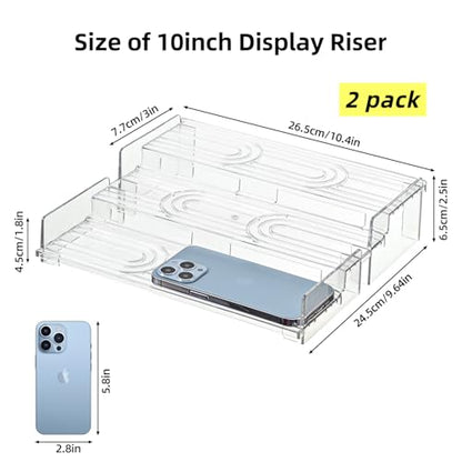 Display Risers, 4 Tier Perfume Organizer Stand，Clear Cupcake Stand Holder，Display Risers for Figures,Cake Shelves Retail (10inch-2pack) - size: 10inch-2pack