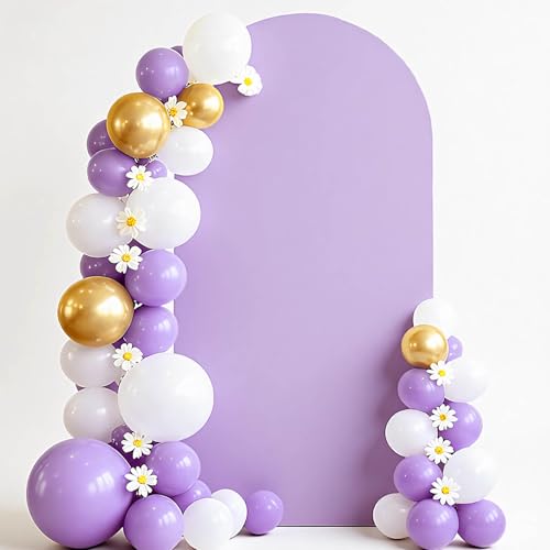 4 FT Arch Backdrop Cover, Wedding Lavender Arch Covers Stretchy Backdrop Spandex Fitted for Baby Shower Birthday Balloon Chiara Stand Decor Lavender 4FT - color: Lavender, size: 4FT