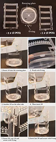 Sooyee 360 Rotating Earring Holder and Jewelry Organizer, 4 Tiers Jewelry Rack Display Classic Stand, 156 Holes and 160 Grooves for Necklaces Earrings Piercings, Black - color: Black