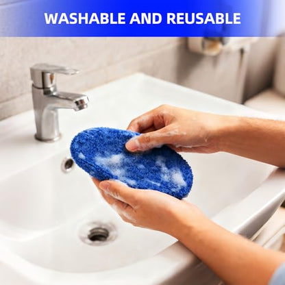 desin Windshield Cleaning Tool, Car Window Cleaner Windshield Cleaner with 4 Reusable and Washable Microfiber Pads and Extendable Handle Auto Inside Glass Wiper Kit - color: Blue