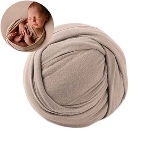 Zeroest Newborn Photography Outfits Props Stretch Wraps Newborn Photography Wrap for Baby Boys Girls Newborn Photoshoot Posing Wrap Blanket (Tan) - color: Tan