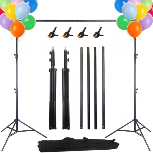 10x7 ft Adjustable Photo Backdrop Stand, Heavy-Duty Background Support System with Carry Bag & Clamps for Photography, Wedding, Party, Projector Screen, Studio Shoots