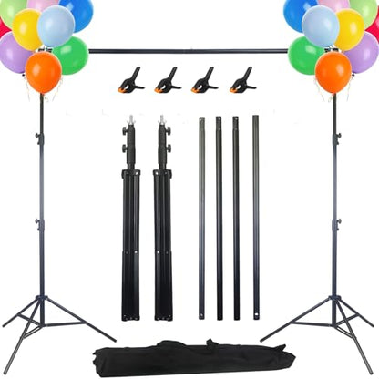 10x7 ft Adjustable Photo Backdrop Stand, Heavy-Duty Background Support System with Carry Bag & Clamps for Photography, Wedding, Party, Projector Screen, Studio Shoots