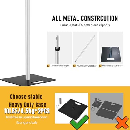 Pipe and Drape Adjustable Uprights, Crossbars,Bases & Hangers - Drape Systems for Backdrops, Trade Shows, Events, Photo Booths and Decorations by CITNAMOR (14' Tall x 10' Wide Kit) - size: 14' Tall X 10' Wide Kit