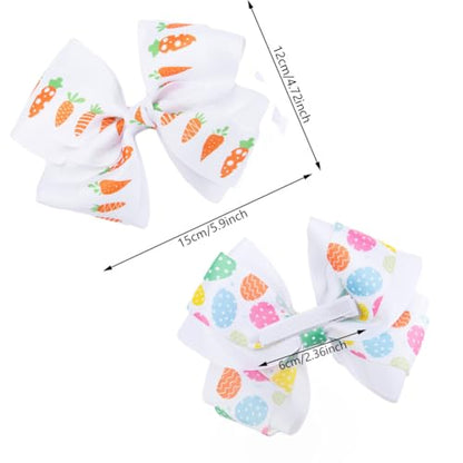 Baby Girls Carrot Hair Clips Pin Easter Bunny HairClips Carrot Hair Barrettes Pin JHE27 (Big Bow) - color: Big Bow