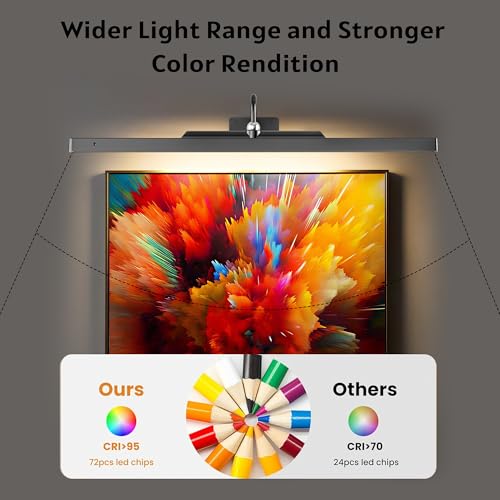 24Inch Picture Lights Battery Powered 6000mAh -3 Pack Black Wireless Remote Control Sconces for Gallery, Living Room, Museum & Large Wall Art - color: Black, size: 24IN-3pack