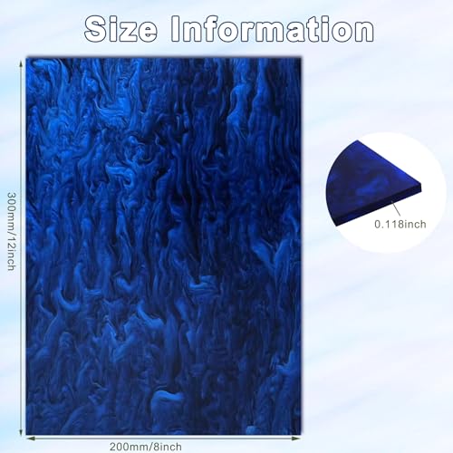 2 Pack12x8 Inch Pearl Cast Acrylic Sheets for CO2 Laser Cutting and Engraving Patterned Acrylic Plastic Sheets 1/8 Thick for DIY Crafts, Home Decor, Art Design (2, Ocean Blue, 12x8 Inch) - color: Ocean Blue, size: 12x8 Inch