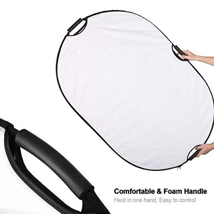 Selens 5-in-1 Oval Reflector with Handle for Photography Photo Studio Lighting & Outdoor Lighting (59 x 78 Inch) - size: 59 x 78 Inch Oval Reflector